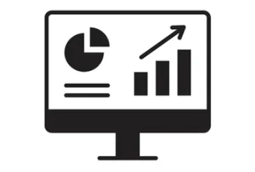 Icone d'écran d'ordinateur affichant des graphiques de gestion de patrimoine financier pour SPF au Luxembourg